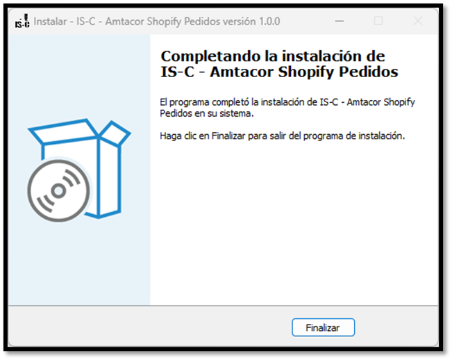 Pantalla de instalación 2